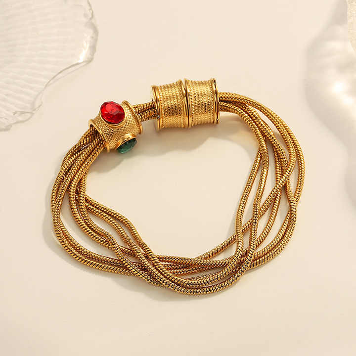 Serena Gold Multi-Layer Bracelet for Women - Amalfa