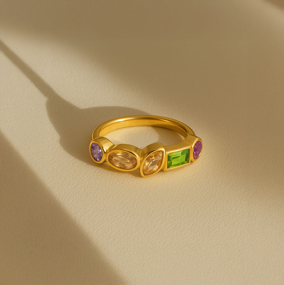 Multi color gemstone Ring