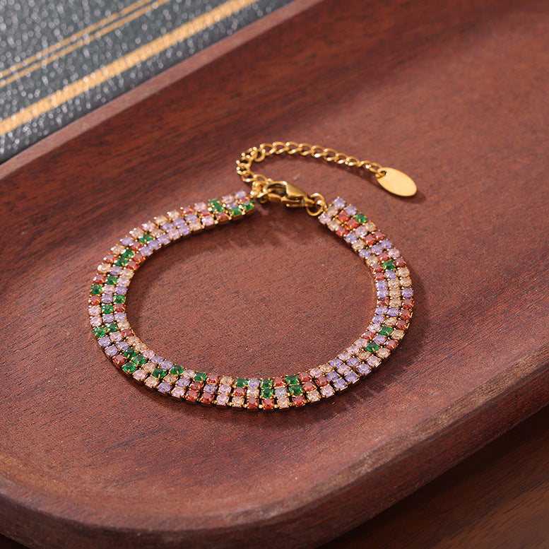 Nalani Multicolor Zircon Tennis Bracelet for Women - Amalfa