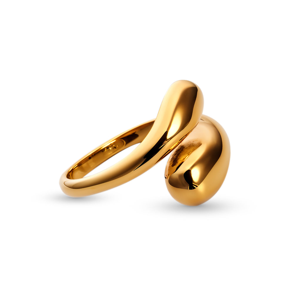 Open Curve Spiral Gold-Plated Minimalist Ring - Amalfa