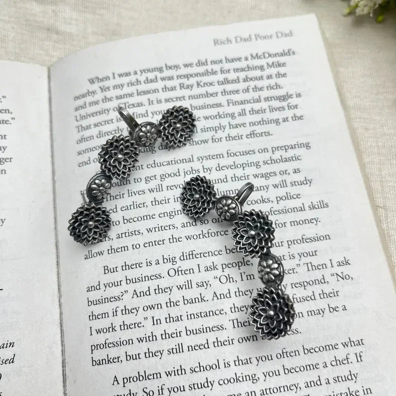Statement Oxidized Silver Earrings