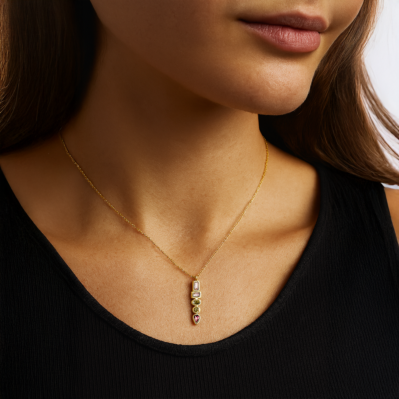 Nysa Cascade Multi Gem Pendant Necklace - Amalfa