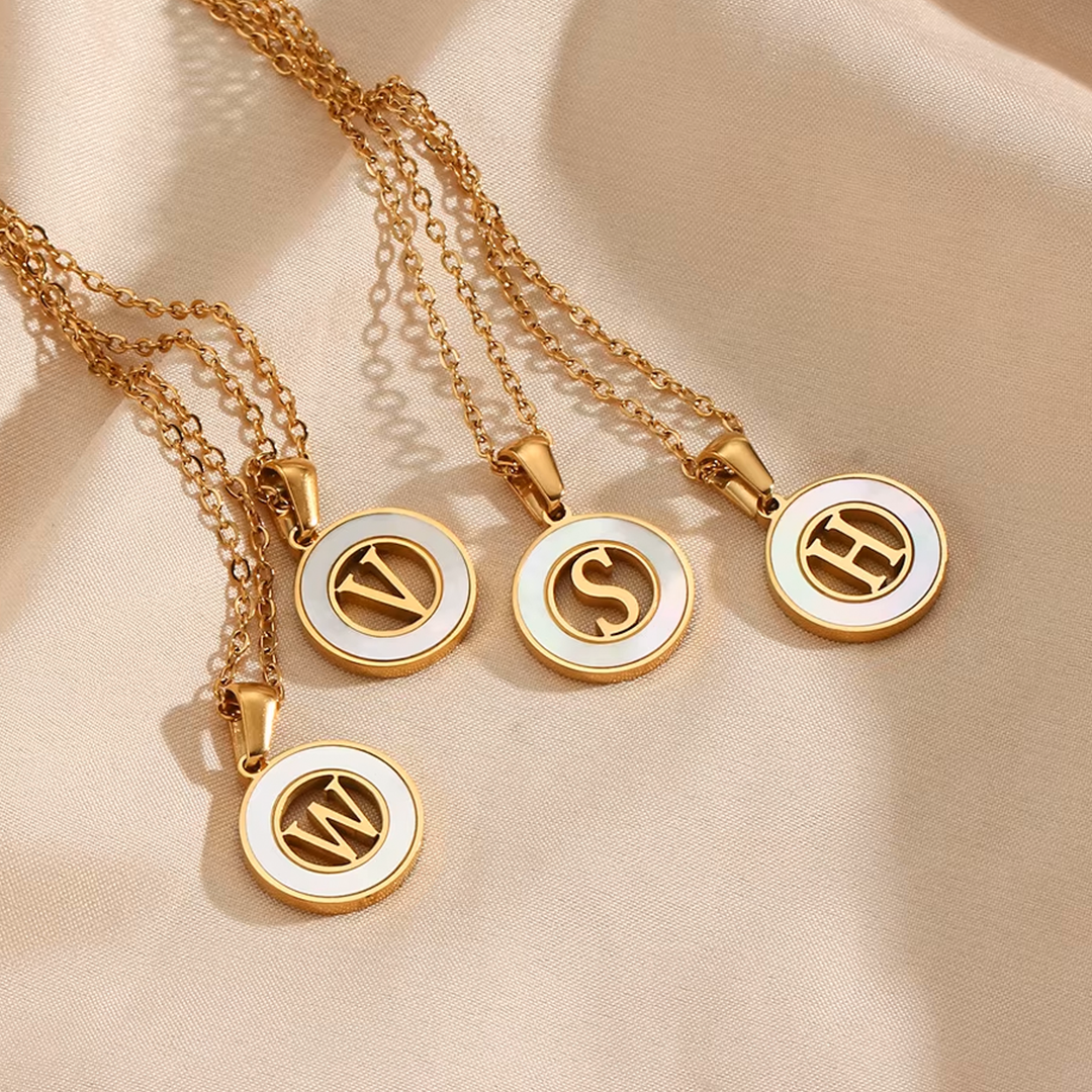 Personalized Ash Initial Pendant Necklace - Amalfa