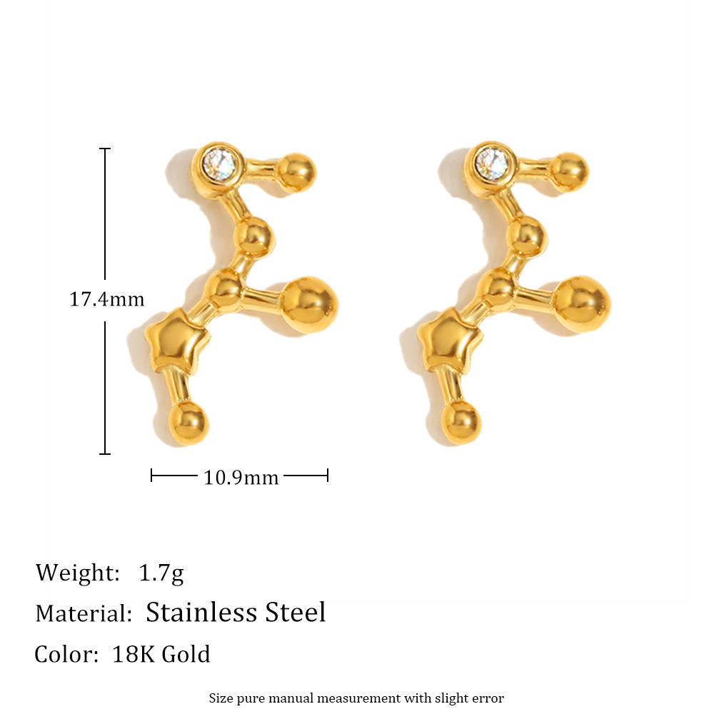 Pisces Zodiac Stud Earrings for women