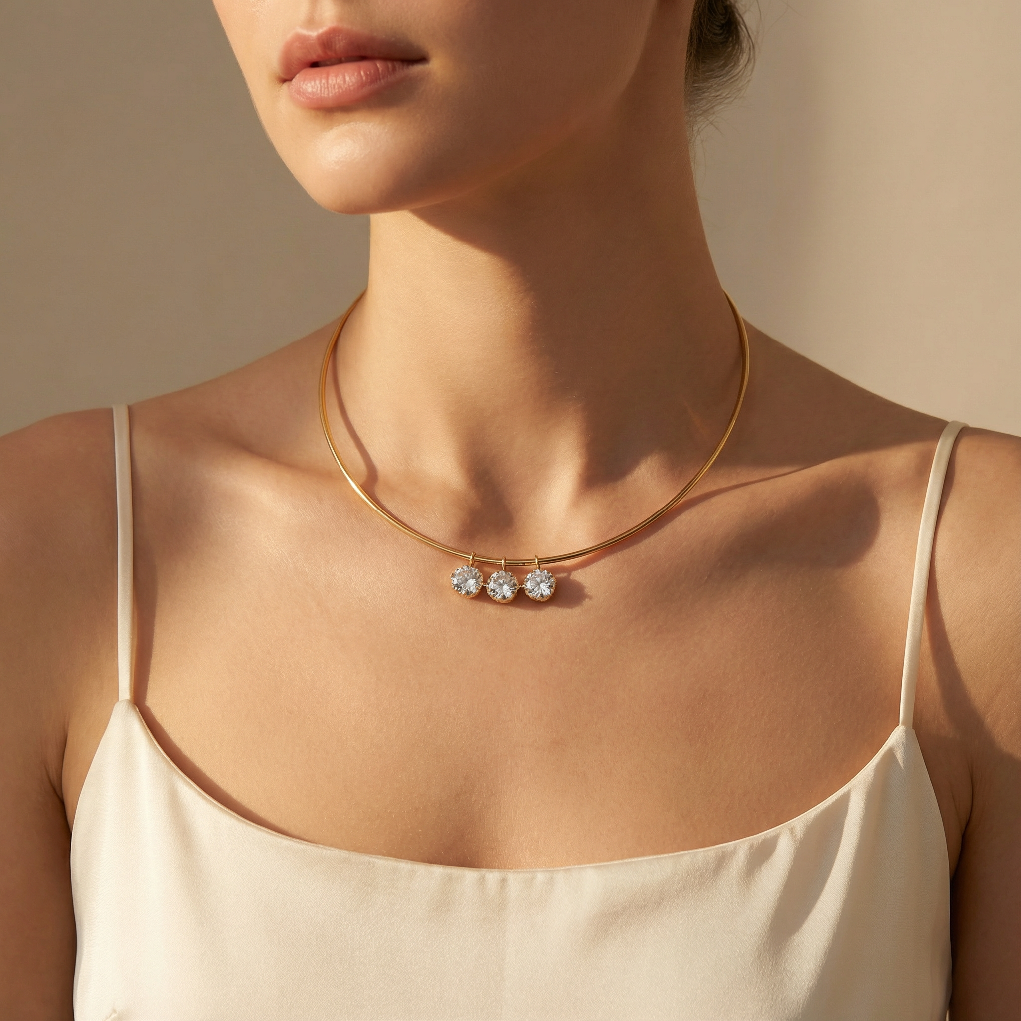 Elara 5-in-1 Pearl Crystal Charm Choker Necklace For Women