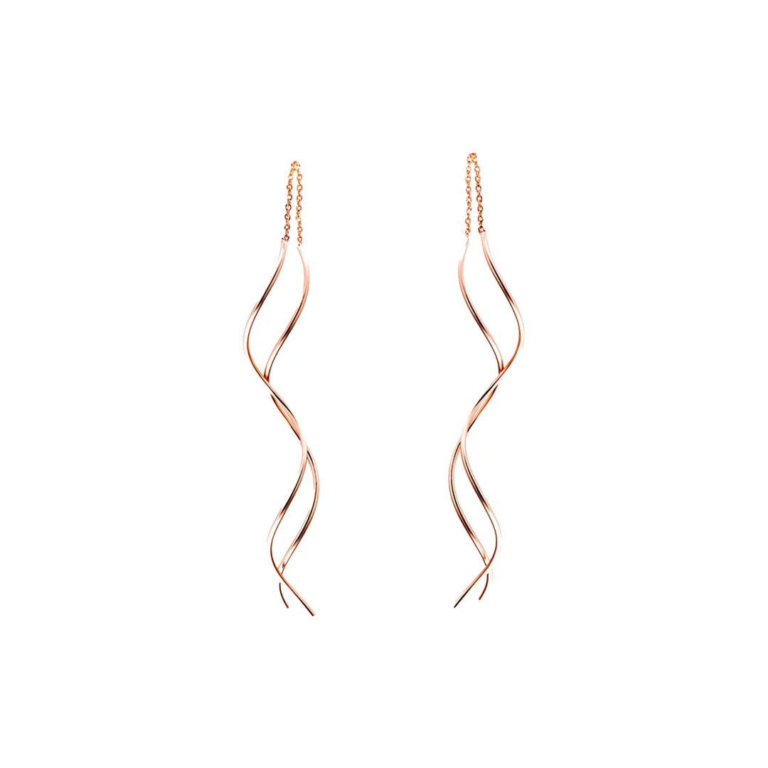 Rose gold wavy earrings