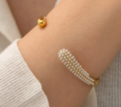 Nia Gold Pearl Cuff Bracelet for Women - Amalfa