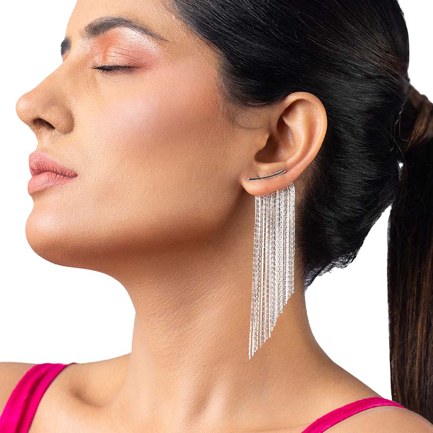 modern statement earrings for women with long chain design for women fashion wear
