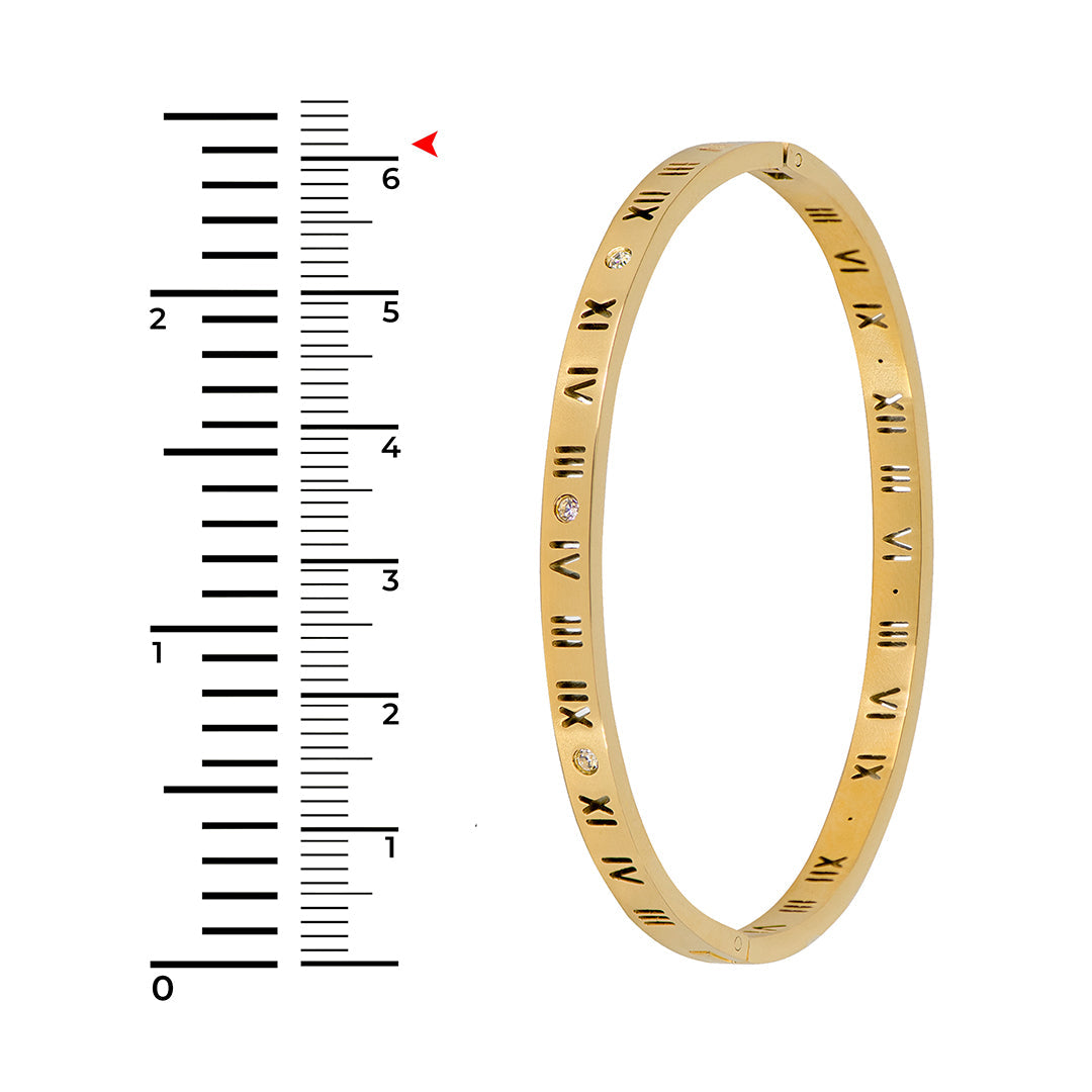 Gold bracelet with Roman numeral