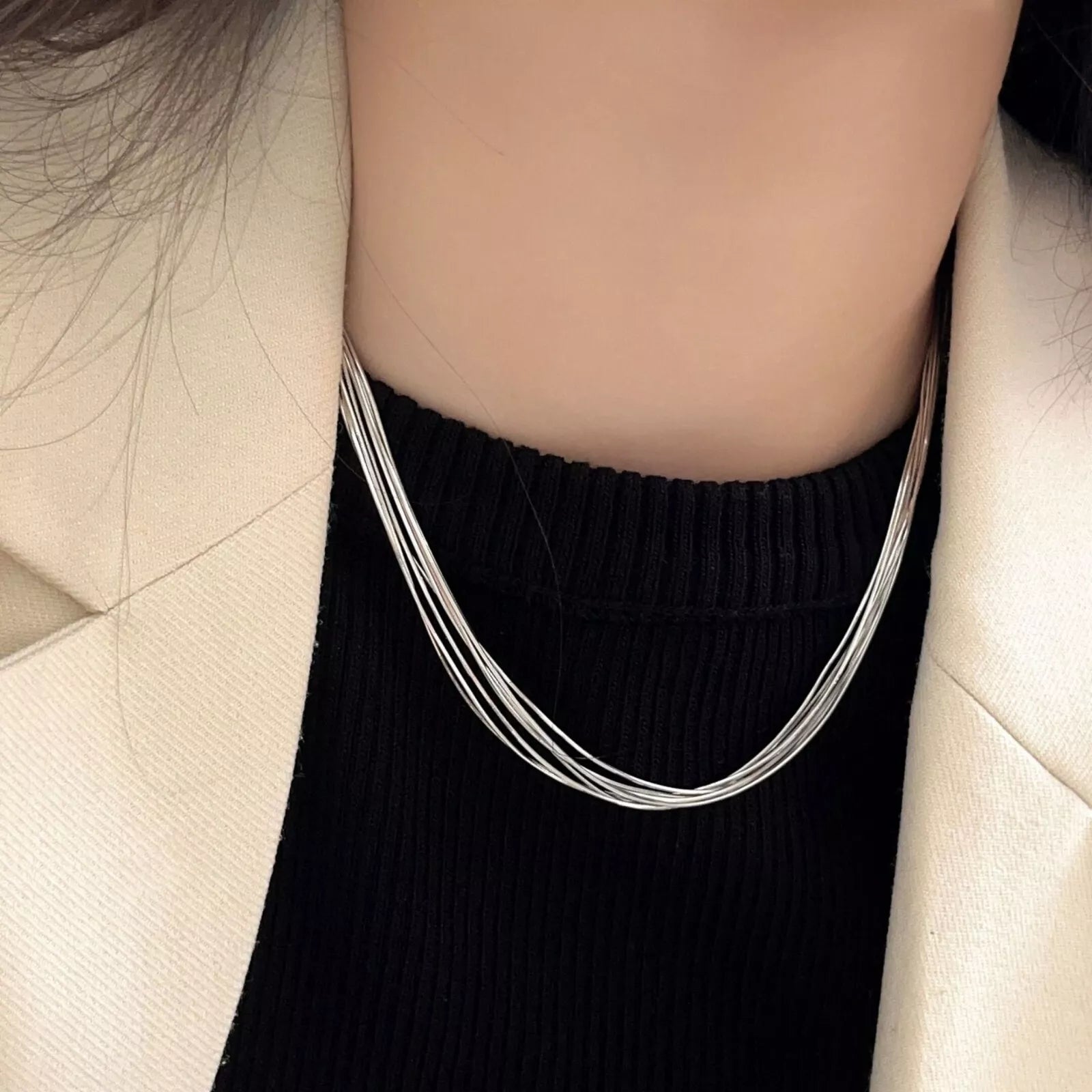 Starry Multi-Layer Tassel Chain Necklace - Amalfa