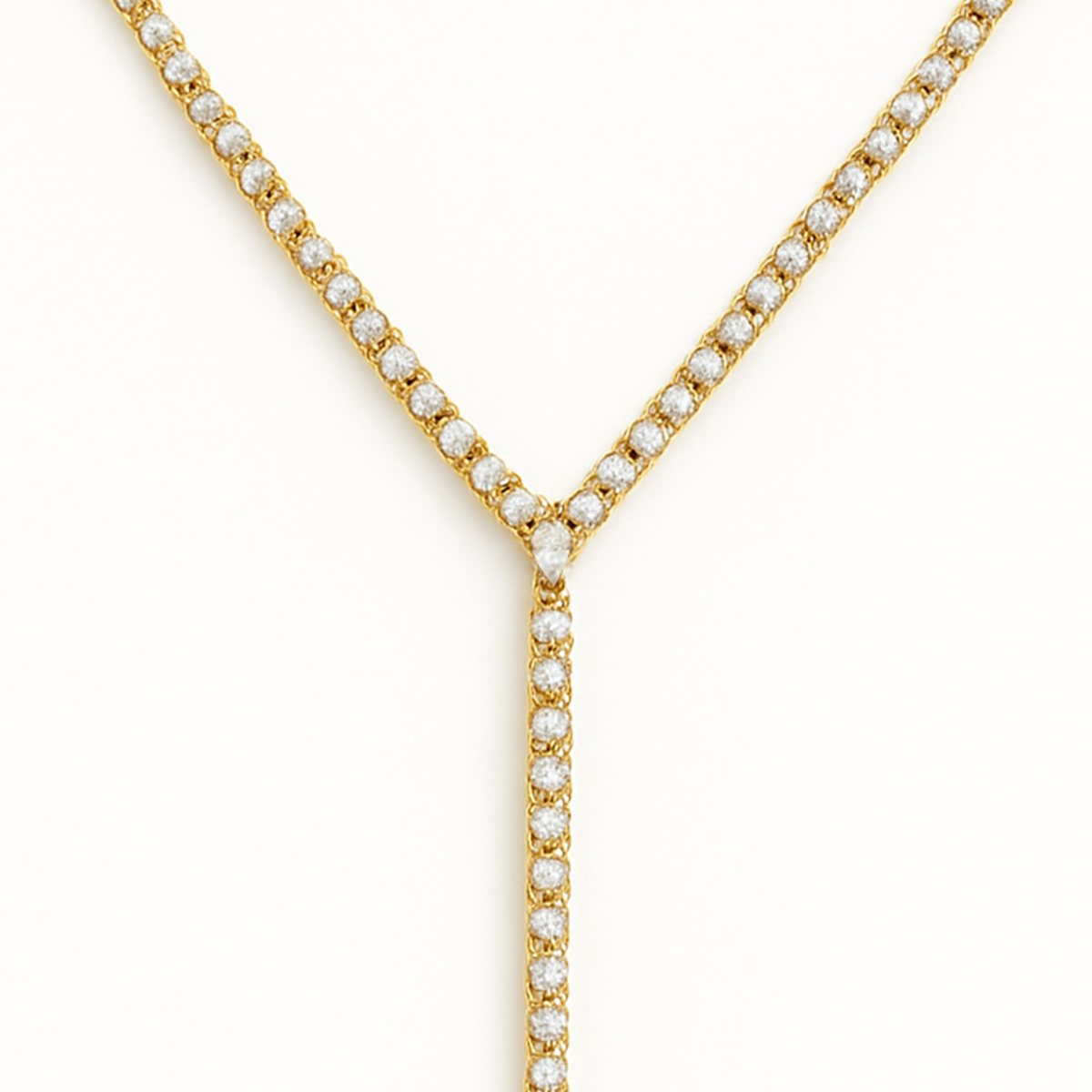 Gold necklace with small diamonds