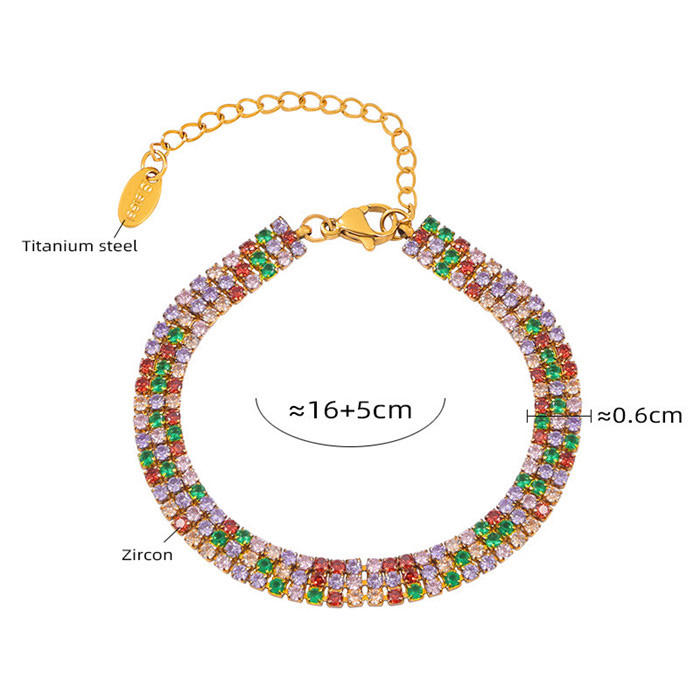 Nalani Multicolor Zircon Tennis Bracelet for Women - Amalfa