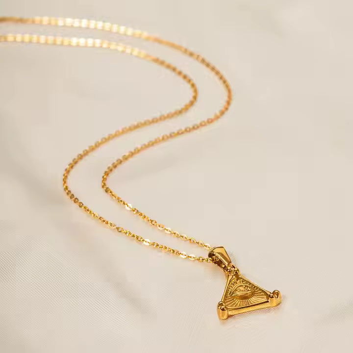 Eye of Clarity Triangle Pendant Necklace - Amalfa