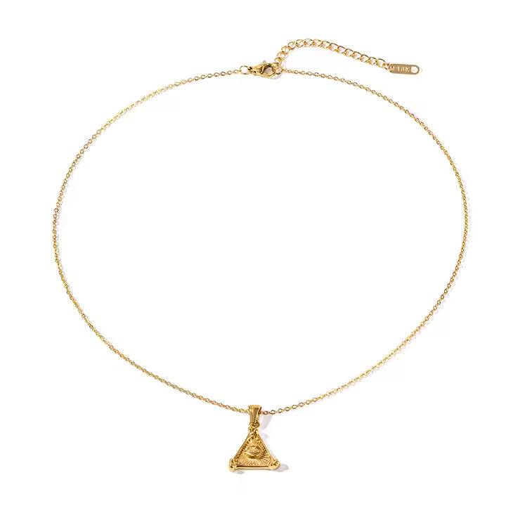 Eye of Clarity Triangle Pendant Necklace - Amalfa