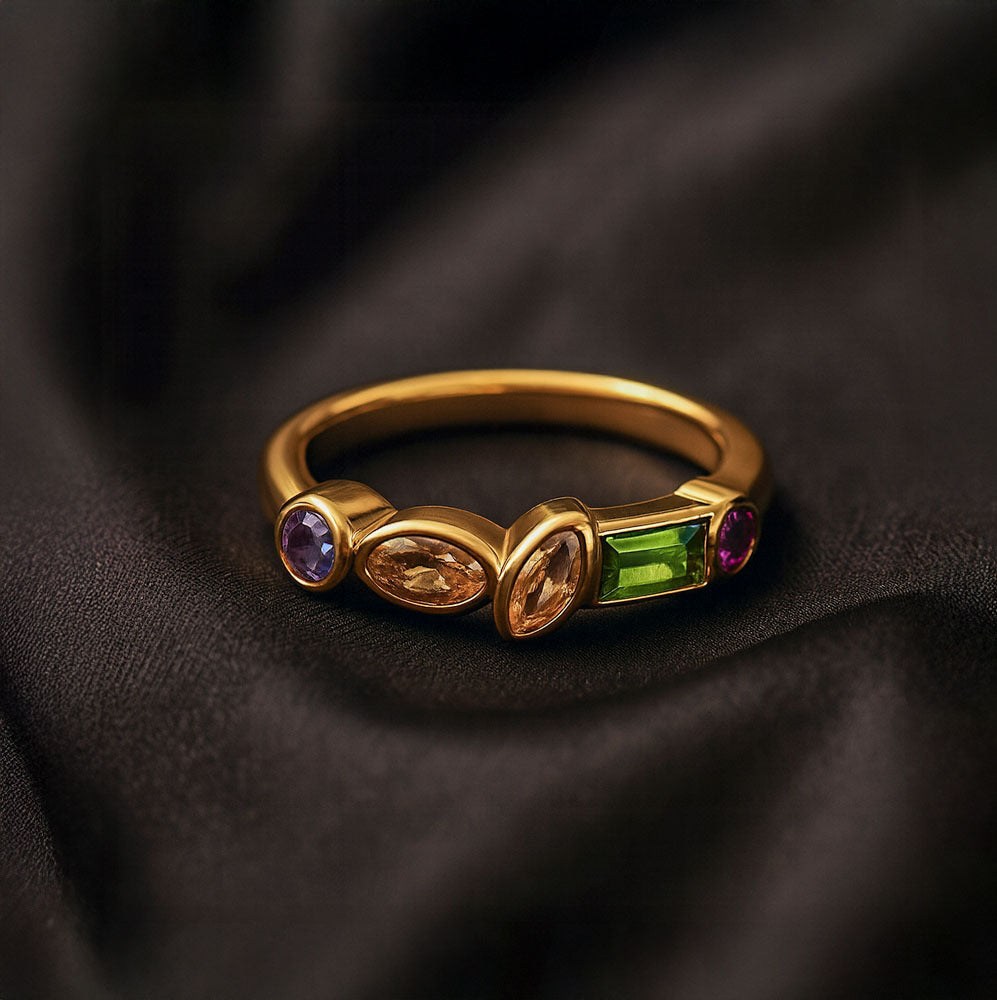 Zarna Multi Gem Band Ring