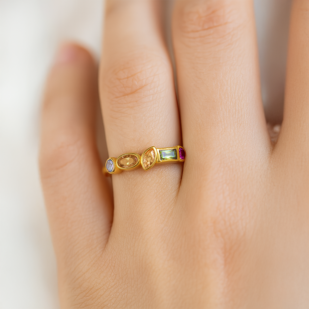 Zarna Multi Gem Band Ring