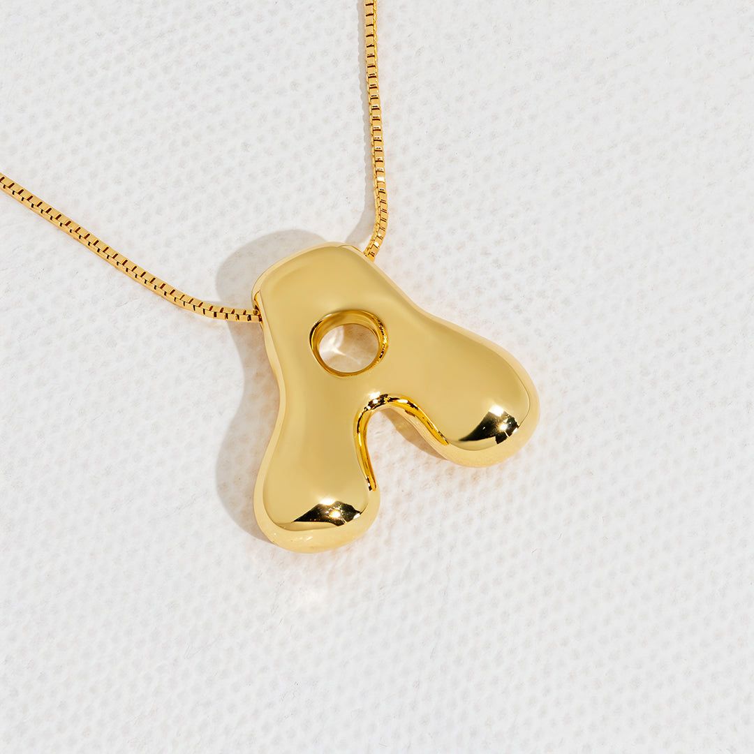 Hana Bubble Initial necklace