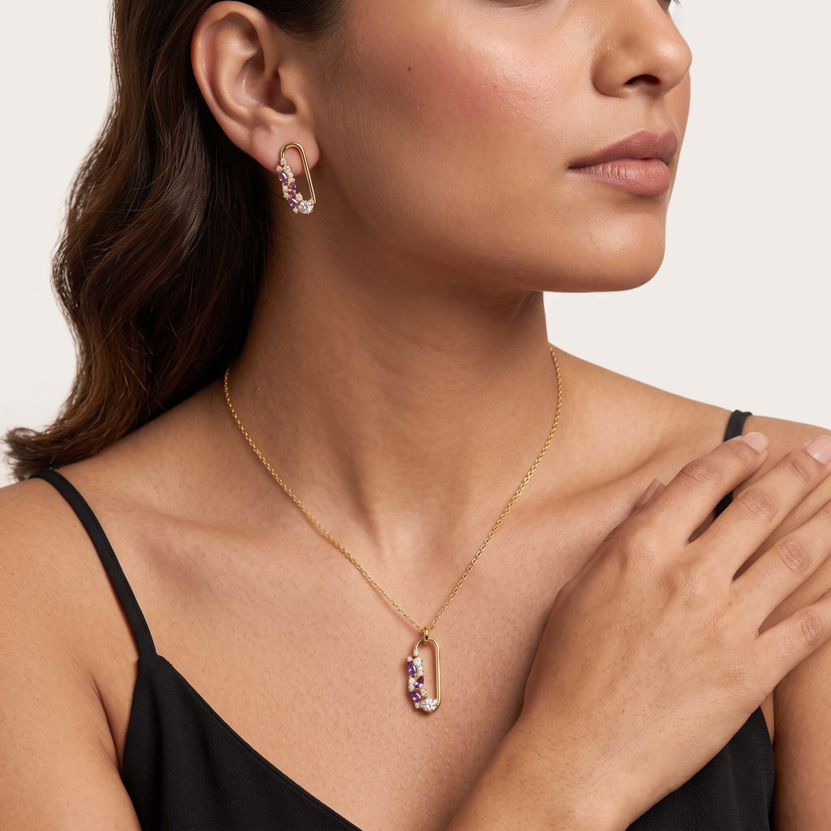 Arie Multistone Pendant & Earrings Set