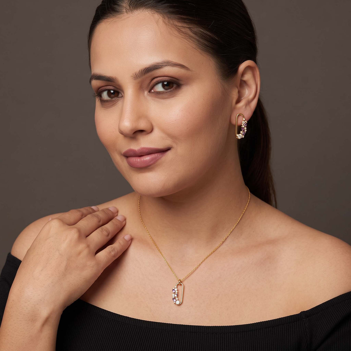 Arie Multistone Pendant & Earrings Set