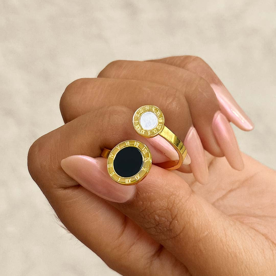 Roman Eclipse Adjustable Couple Ring for Women - Amalfa