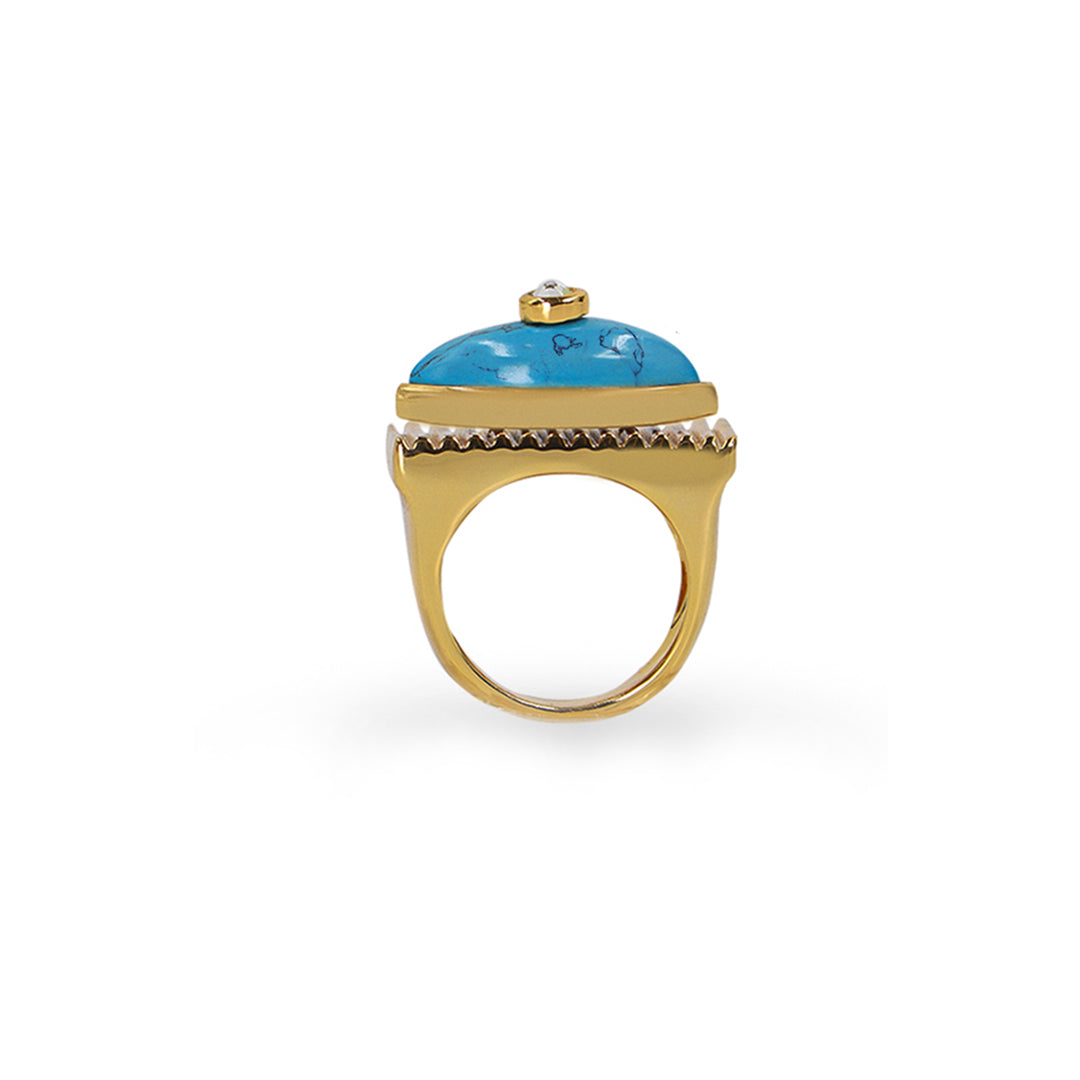 Amun Turquoise Handmade Ring For Women - Amalfa