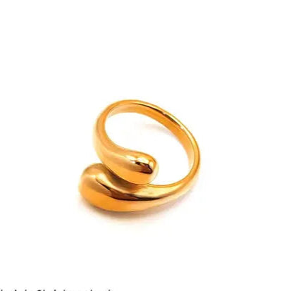 Open Curve Spiral Gold-Plated Minimalist Ring - Amalfa