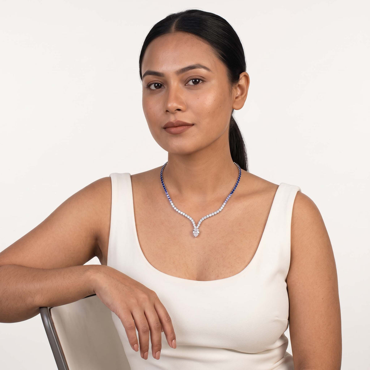 Blue Crystal Necklace For Women