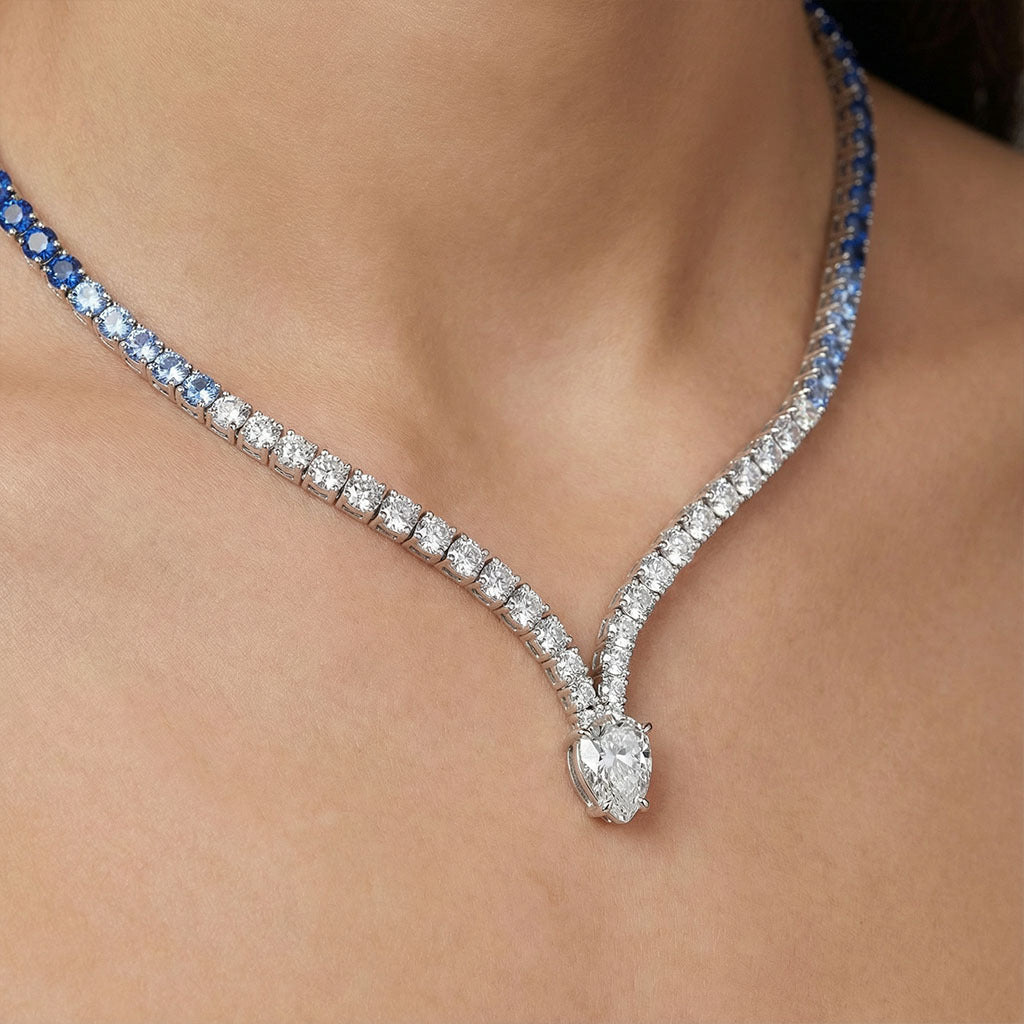 Blue Crystal Necklace For Women