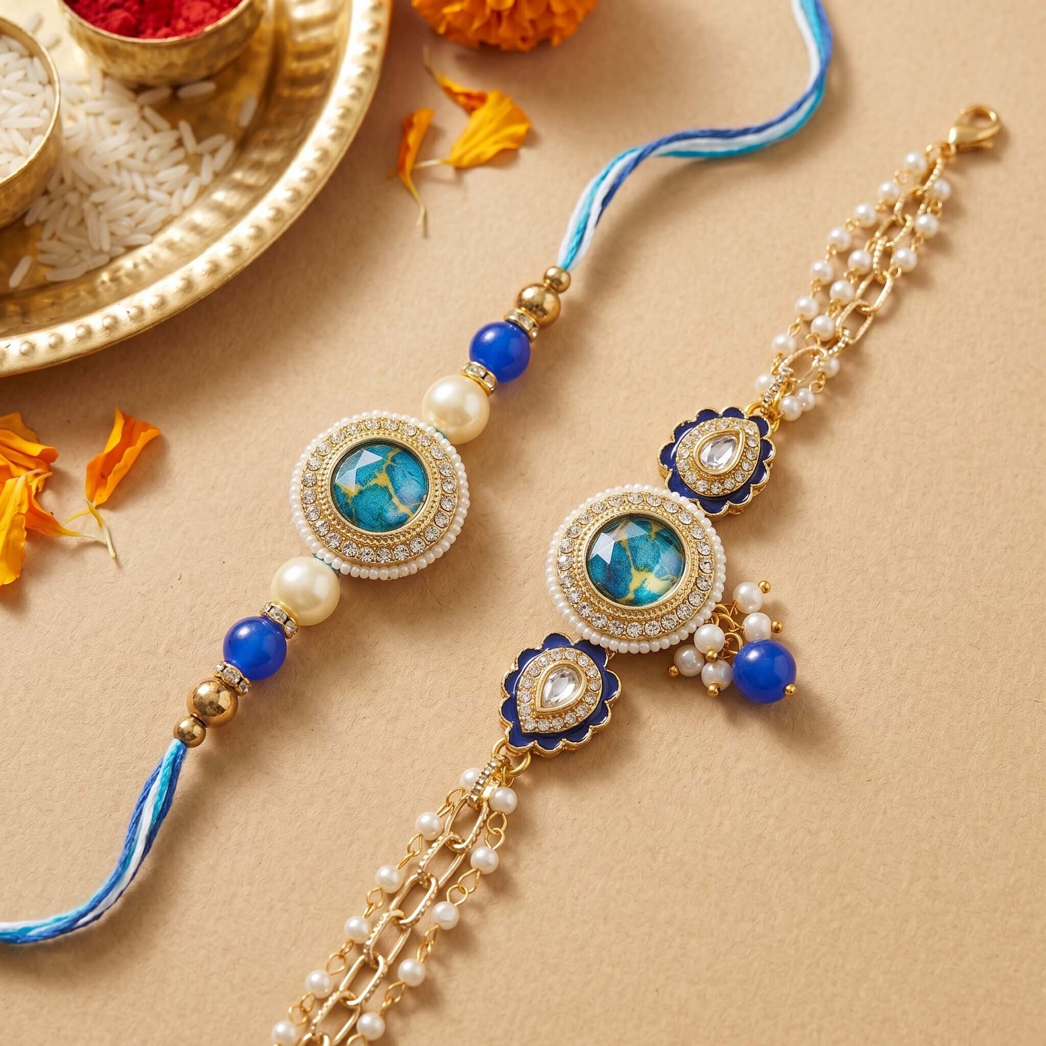 Neelora Rakhi Bracelet Set
