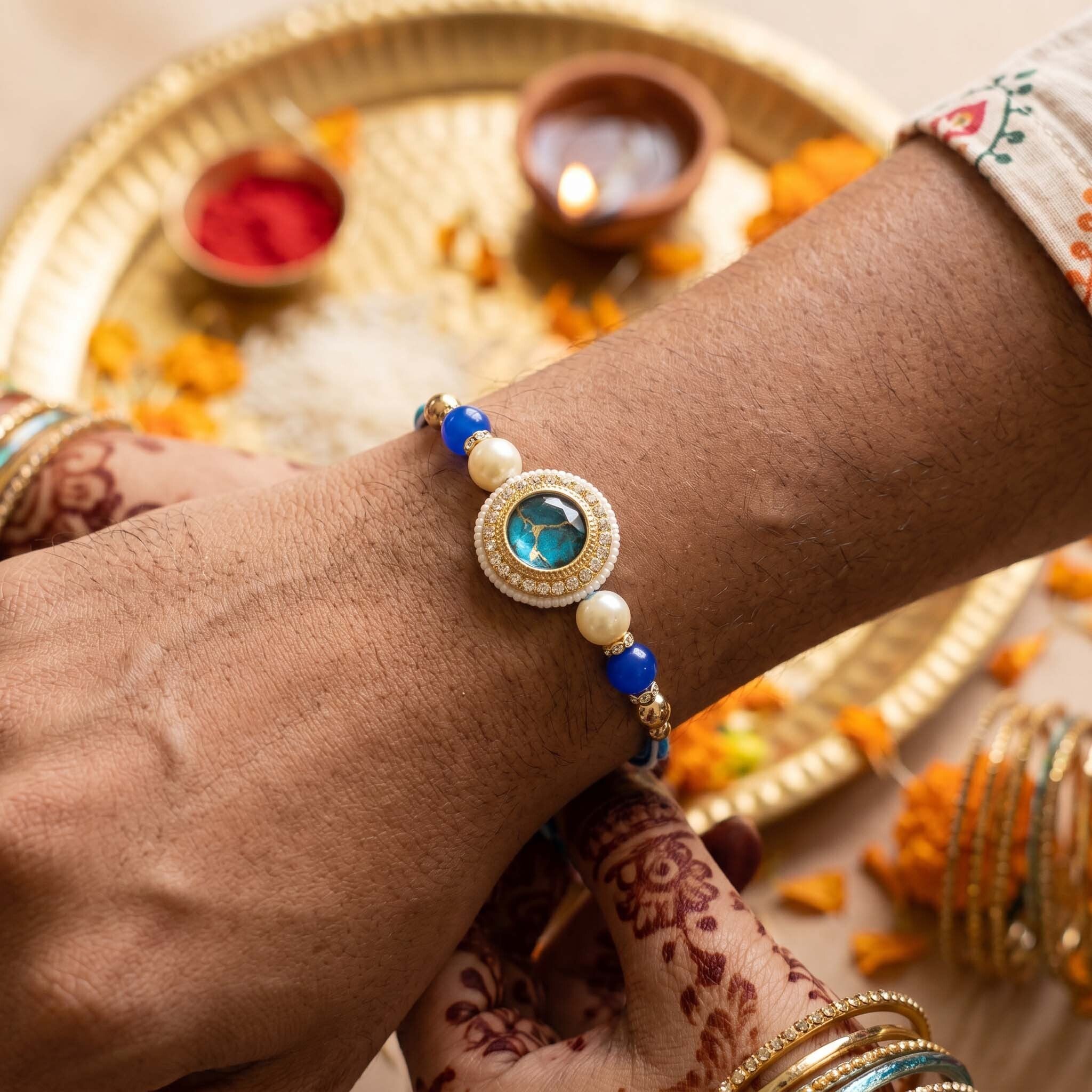 Neelora Rakhi Bracelet Set