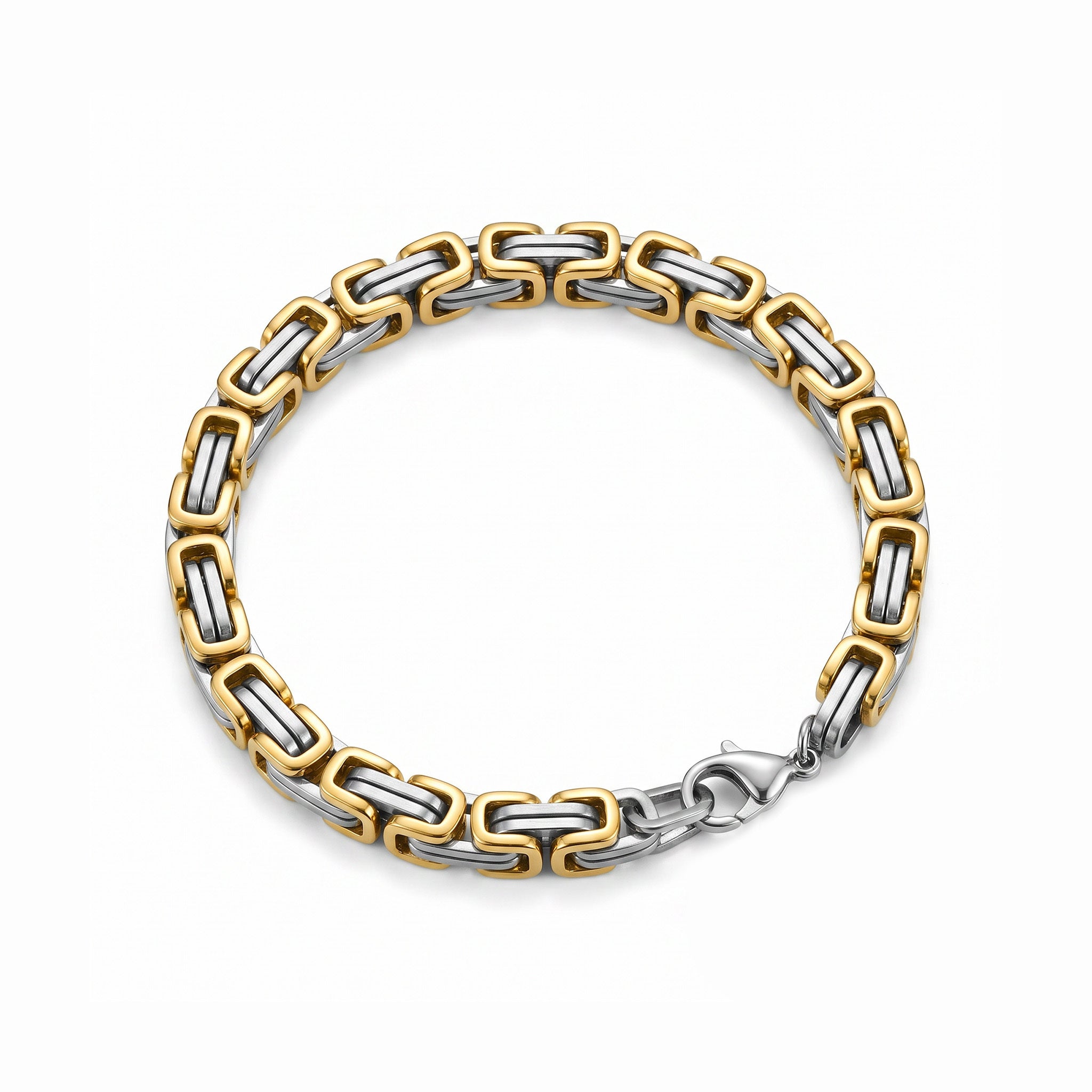 Riven Two-Tone Men's Link Bracelet