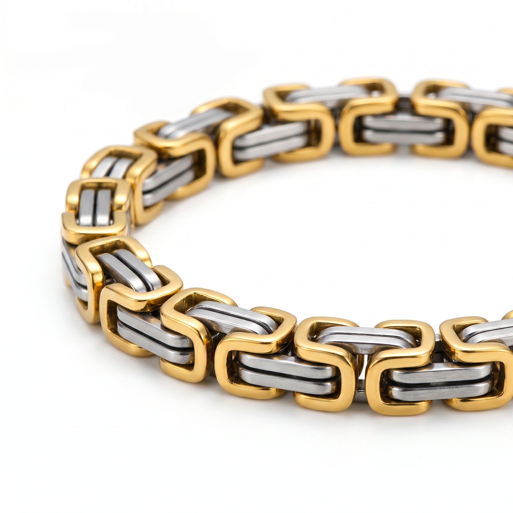 Riven Two-Tone Men's Link Bracelet