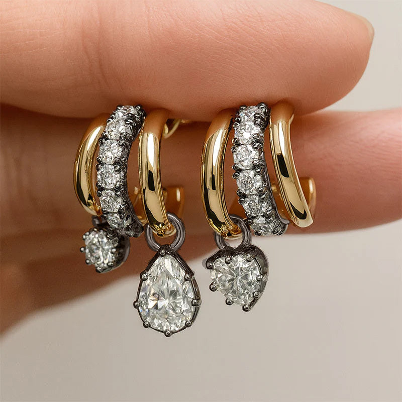 Chic Crystal Hoops Earrings For Women
