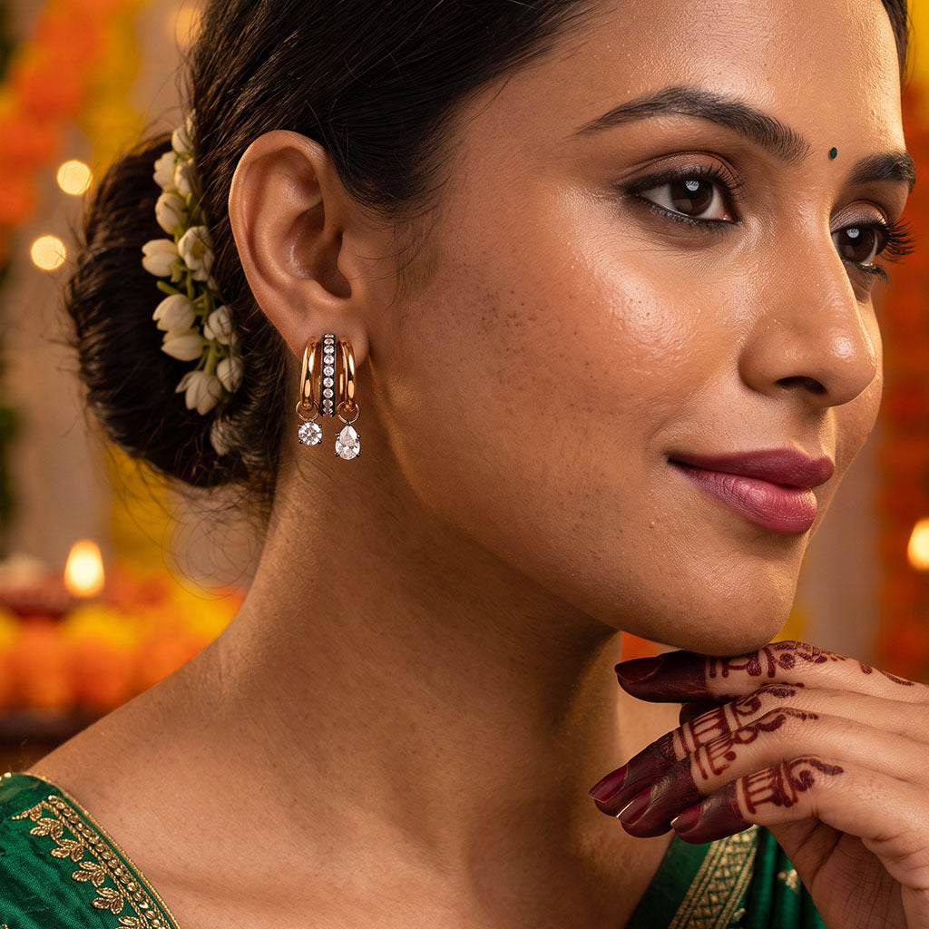 Chic Crystal Hoops Earrings For Women