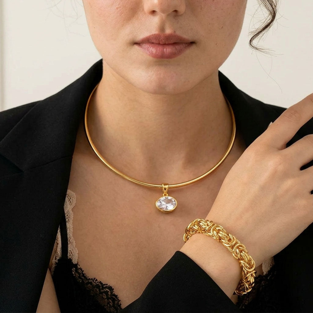 Coin Pendant Torque Necklace For Women