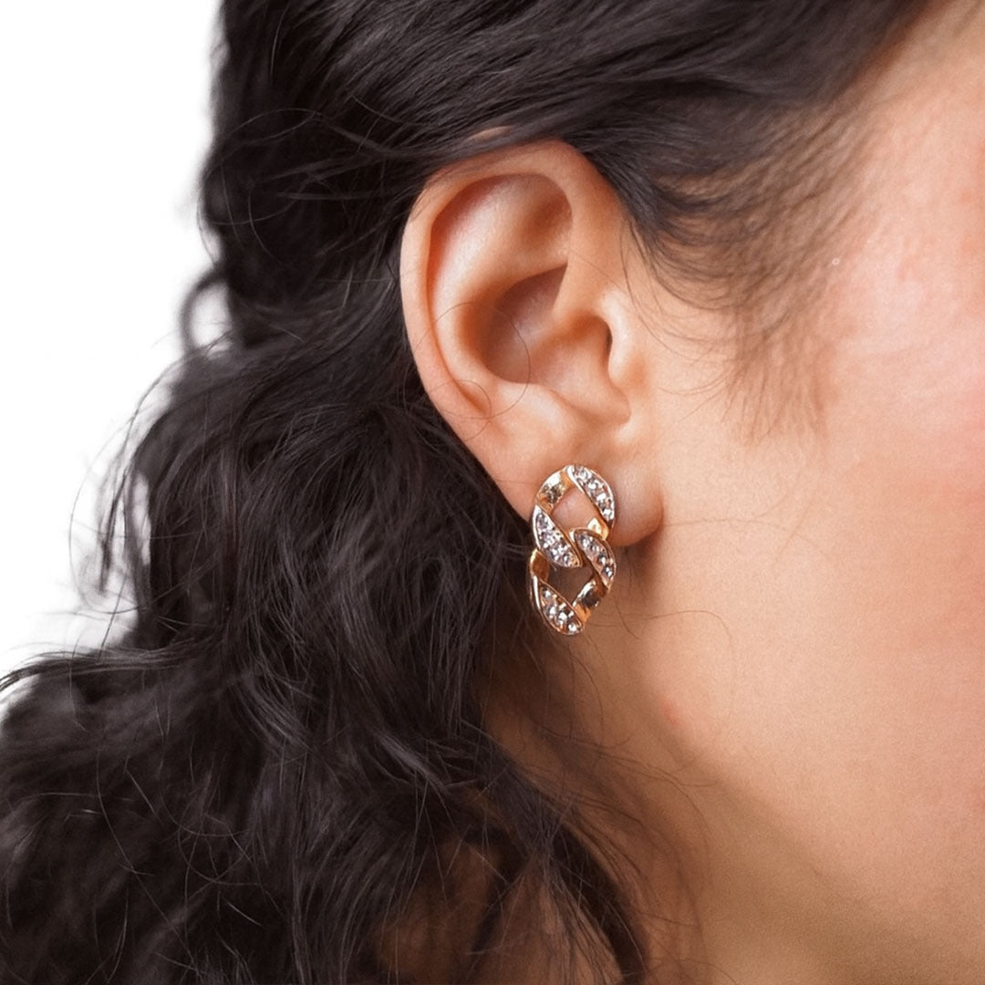 Oana Cuban Link Gold Earrings - Amalfa