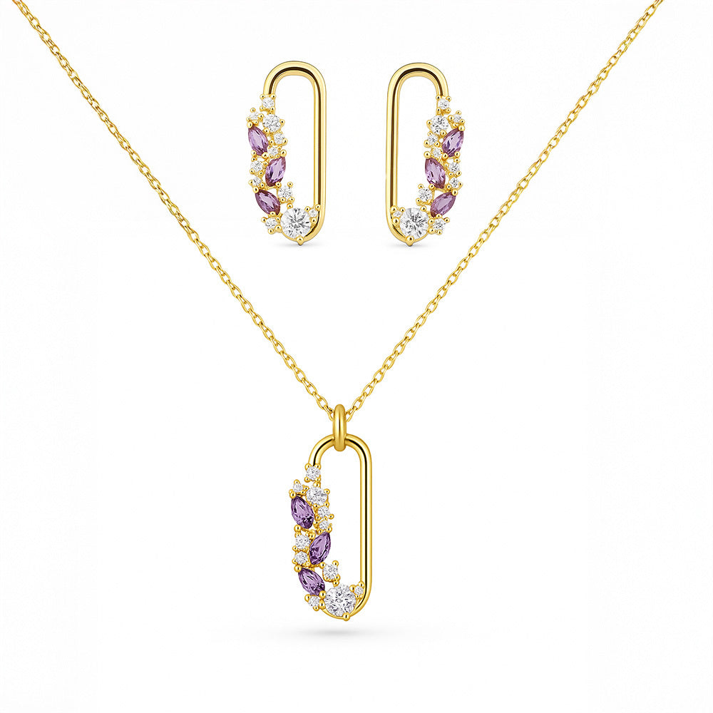 Arie Multistone Pendant & Earrings Set