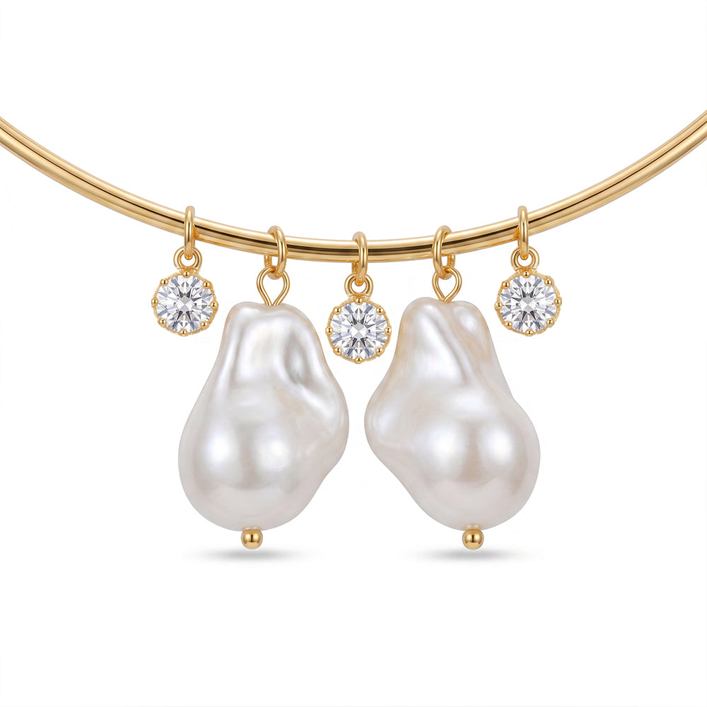 Elara 5-in-1 Pearl Crystal Charm Choker Necklace For Women