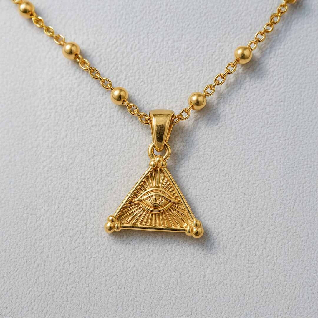 Eye of Clarity Triangle Pendant Necklace