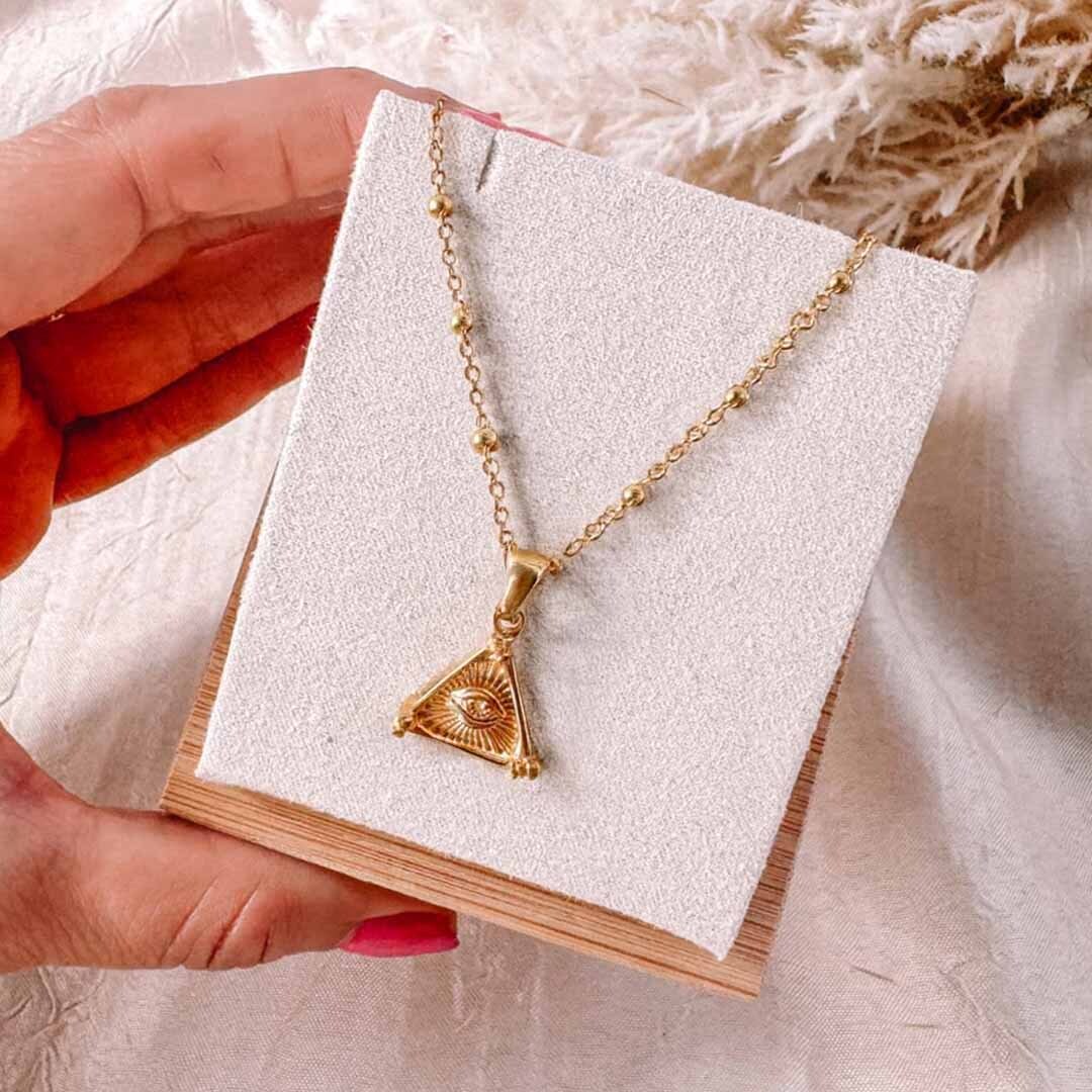 Eye of Clarity Triangle Pendant Necklace