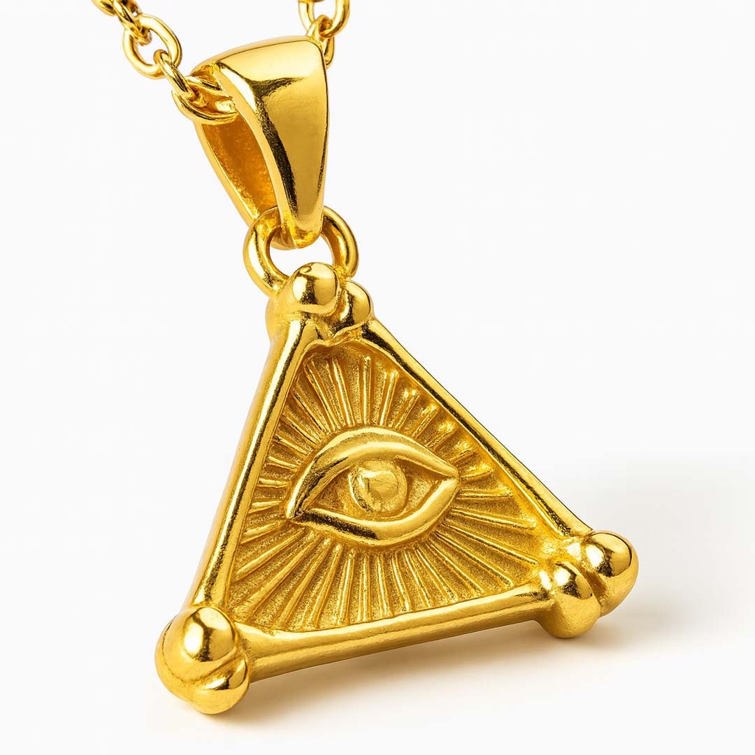 Eye of Clarity Triangle Pendant Necklace