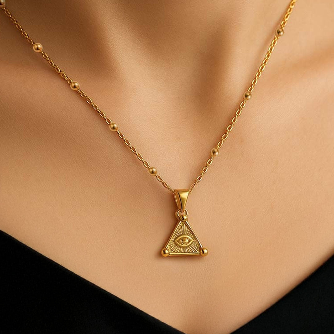 Eye of Clarity Triangle Pendant Necklace