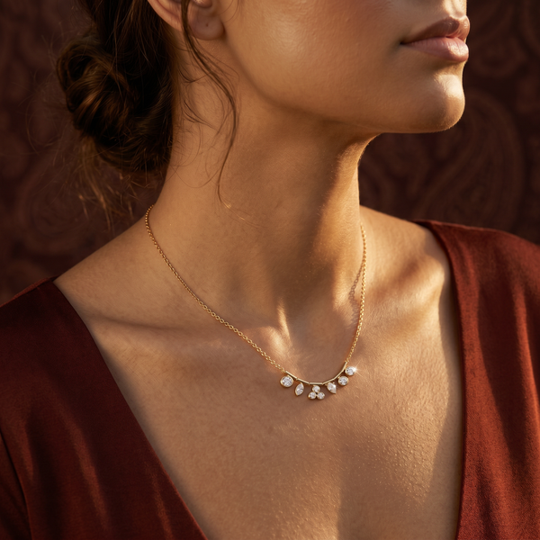 Lunessa Crystal Arc Necklace For Women