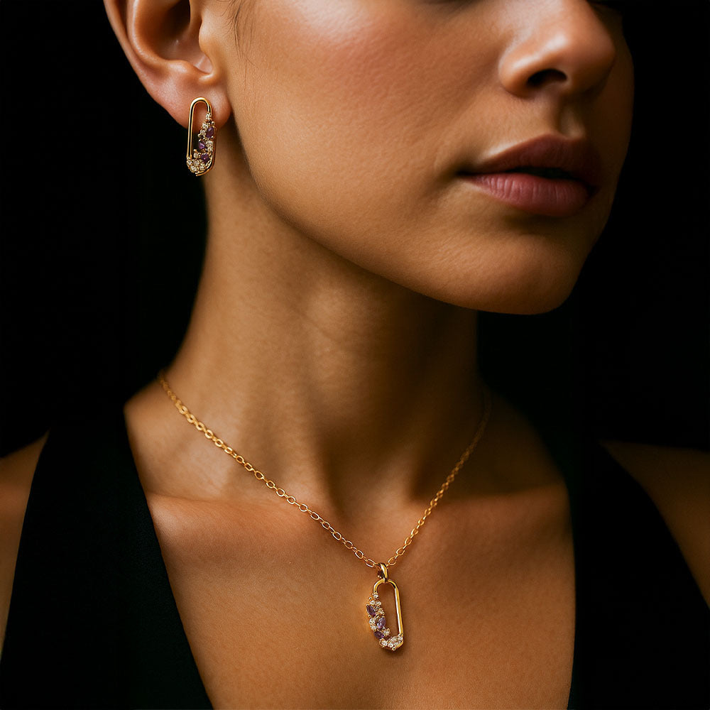 Arie Multistone Pendant & Earrings Set