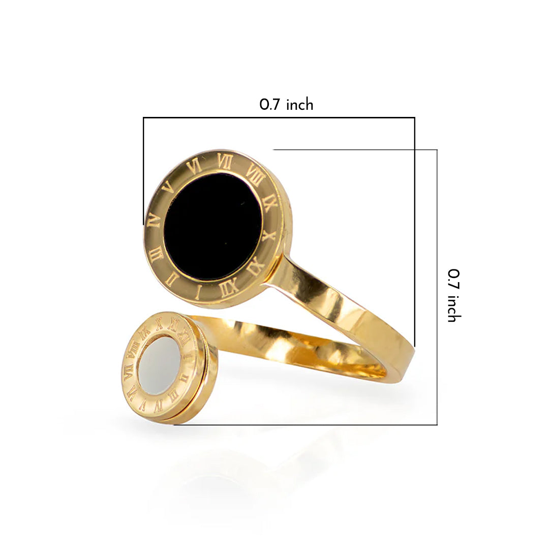 Roman Eclipse Adjustable Couple Ring for Women - Amalfa