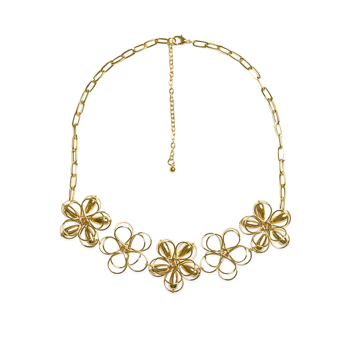 Eliza Gold Flower Necklace