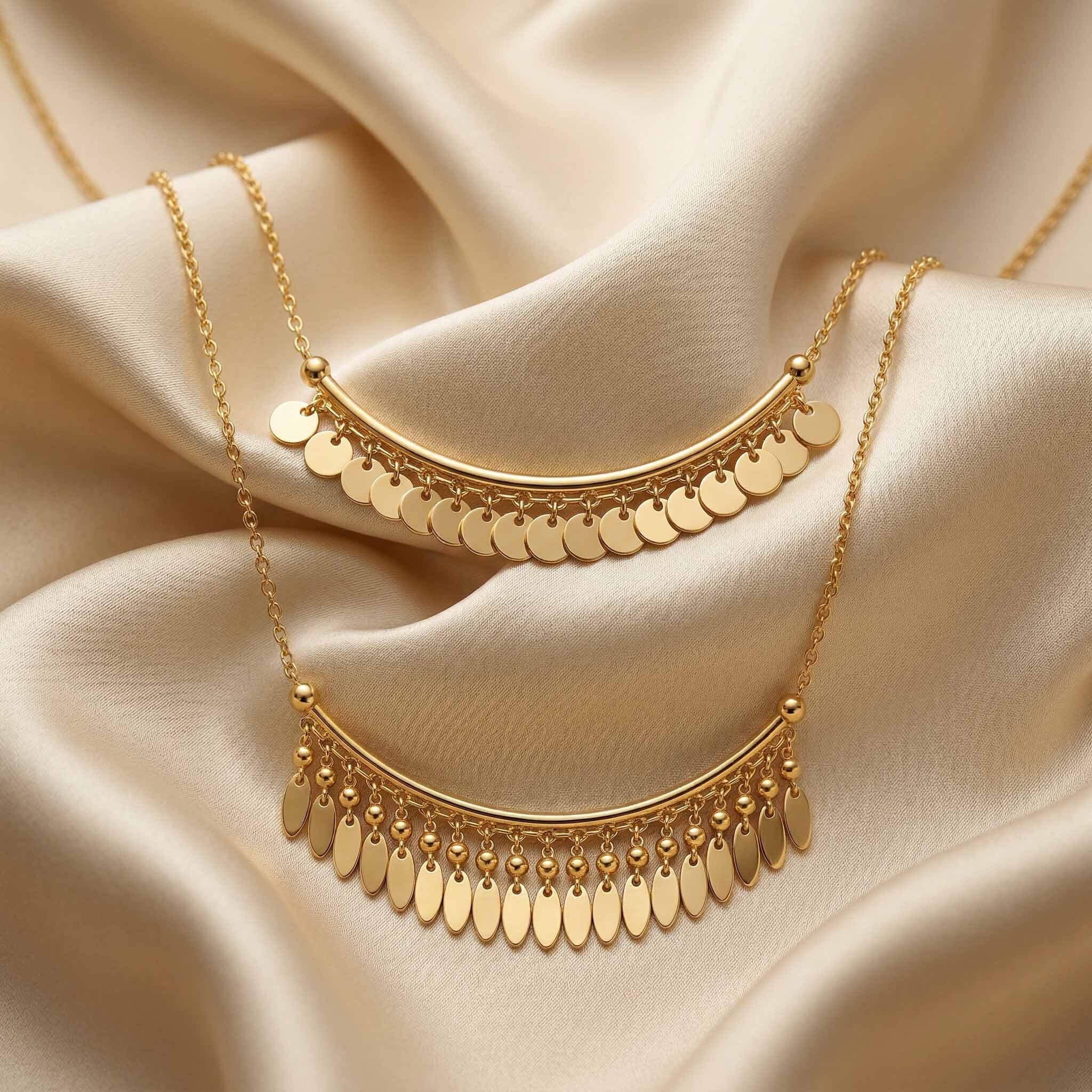 Gold coin layered necklace for women – trendy statement necklace jewellery