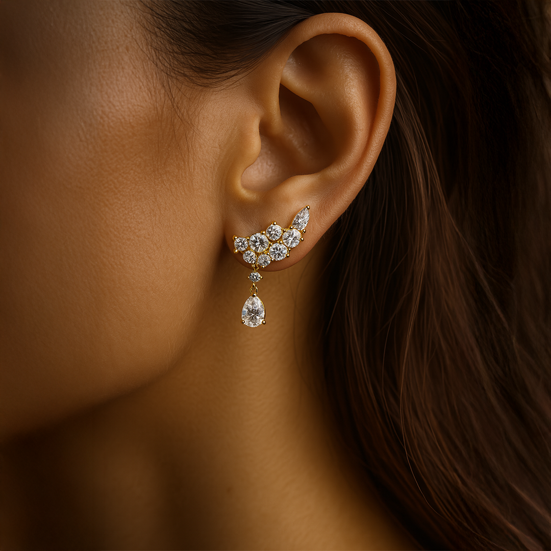 gold stud earrings
