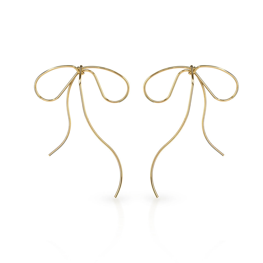 Lyra's Graceful Bow Wire Earrings - Amalfa