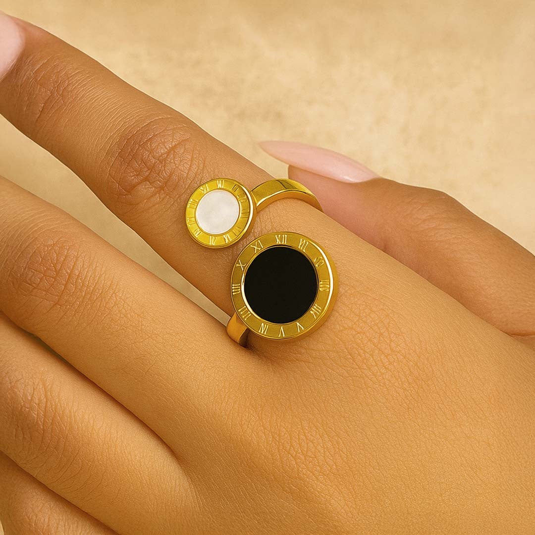 Roman Eclipse Adjustable Couple Ring for Women - Amalfa